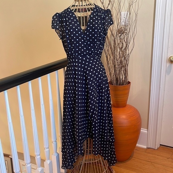 Betsey Johnson Dresses & Skirts - Betsy Johnson 🎈sale🎈blue dress with white polkadots